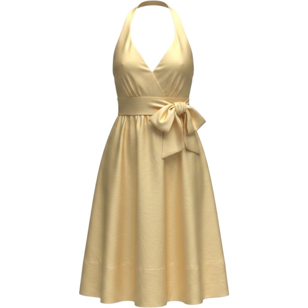 Jenny Yoo Collection | 8 | Silk | Plunging Halter Mini Dress | Bow | Formal